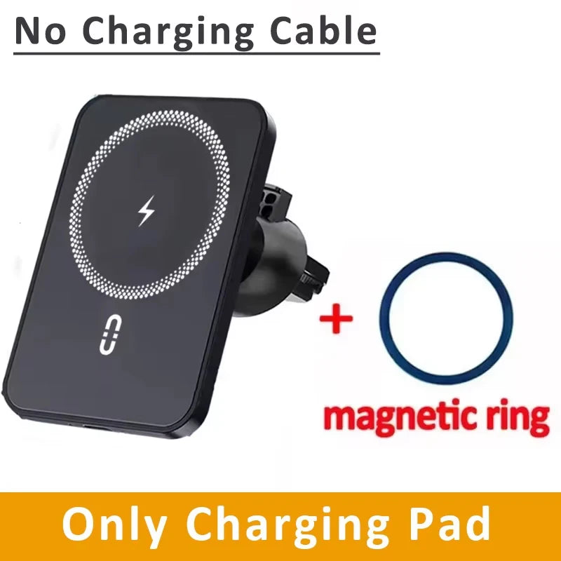 Magnetic Wireless Car Charger Air Vent Clip Phone Holder For Magsafe iPhone 17 16 15 14 13 12 Pro Max Fast Car Charging Stand