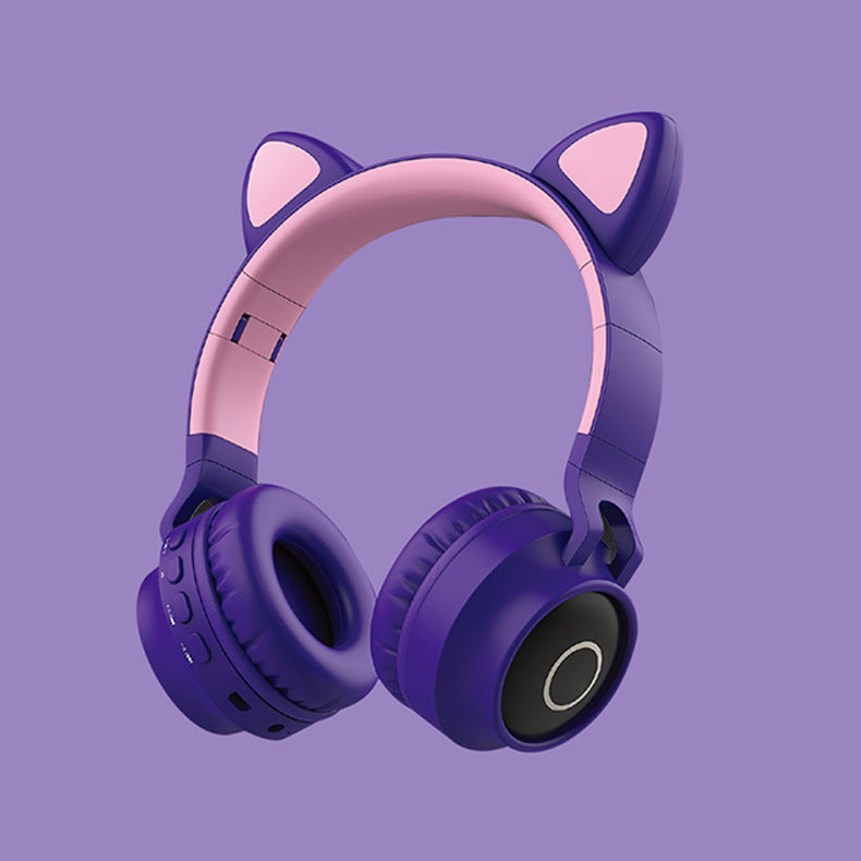 Wireless Bluetooth Cat Ear Headphones with LED Light and Microphone