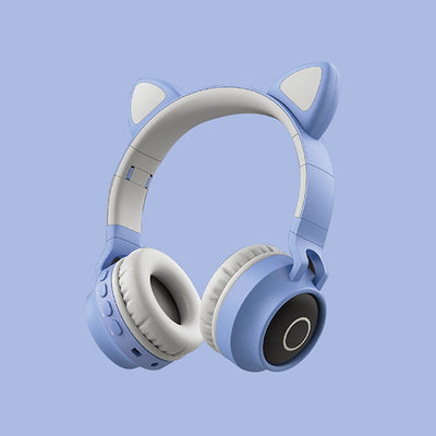 Wireless Bluetooth Cat Ear Headphones with LED Light and Microphone