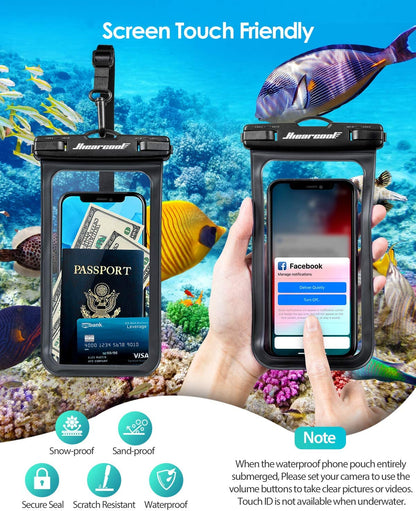 Waterproof Phone Pouch, Waterproof Phone Case for Iphone 16 15 14 13 Pro Max, IPX8 Cellphone Dry Bag Beach Cruise Ship Essentials 2Pack-8.3"