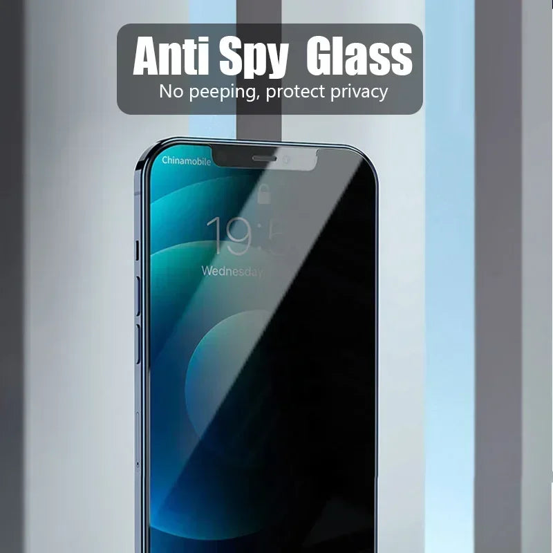 1-2PCS Anti-Spy Glass for iPhone 15 14 13 12 11 Pro Max Mini X XS XR 7 8 6 Plus Privacy Screen Protector For iPhone SE 2020 2022