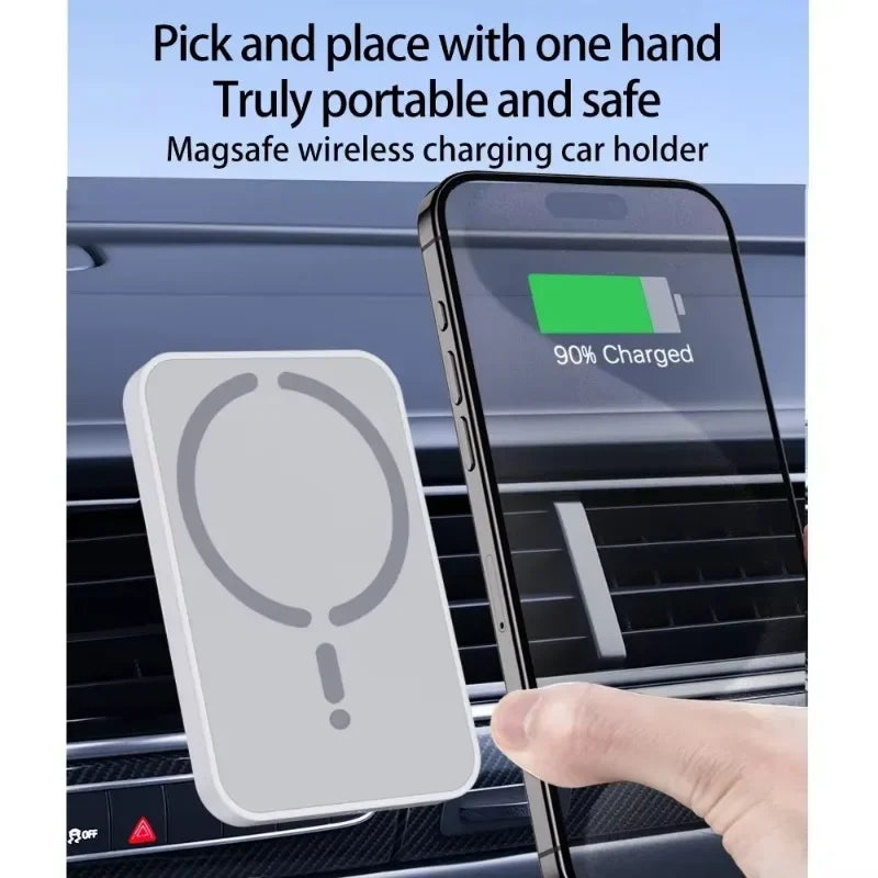 Magnetic Wireless Car Charger Air Vent Clip Phone Holder For Magsafe iPhone 17 16 15 14 13 12 Pro Max Fast Car Charging Stand