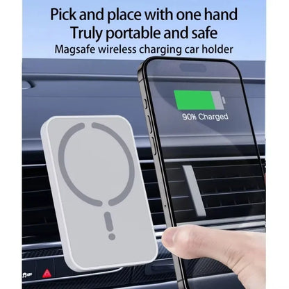 Magnetic Wireless Car Charger Air Vent Clip Phone Holder For Magsafe iPhone 17 16 15 14 13 12 Pro Max Fast Car Charging Stand
