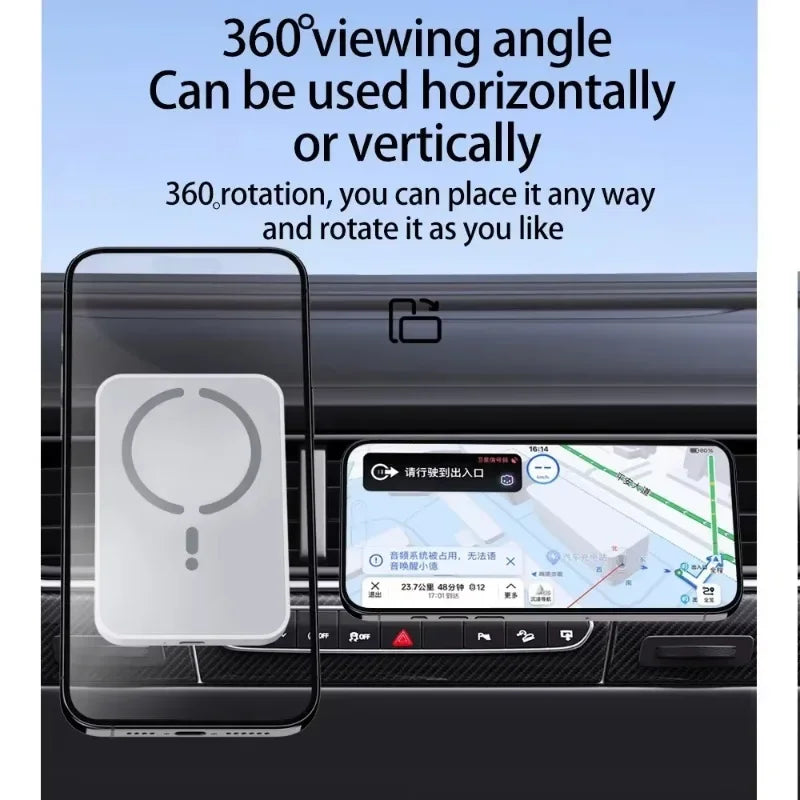 Magnetic Wireless Car Charger Air Vent Clip Phone Holder For Magsafe iPhone 17 16 15 14 13 12 Pro Max Fast Car Charging Stand