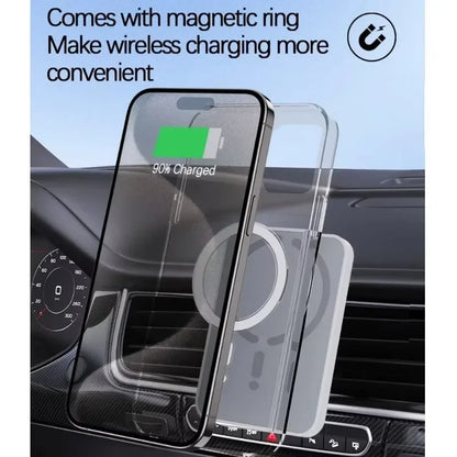 Magnetic Wireless Car Charger Air Vent Clip Phone Holder For Magsafe iPhone 17 16 15 14 13 12 Pro Max Fast Car Charging Stand