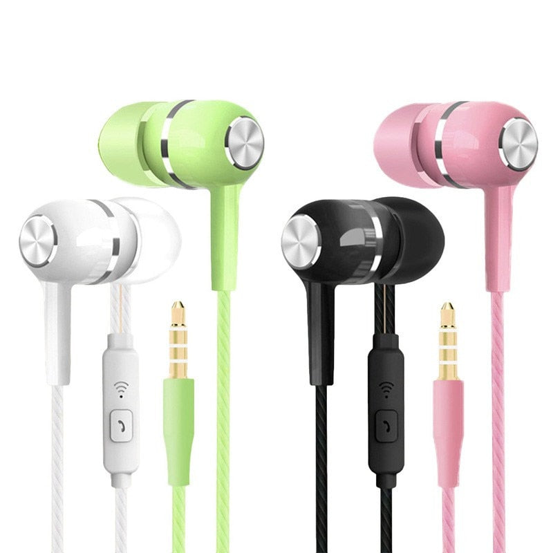 Wired Super Bass 3.5mm Colorful Earbuds with Microphone